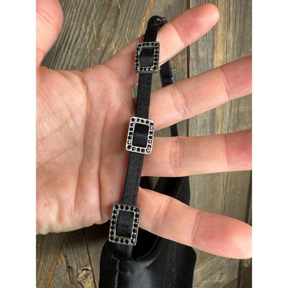 Franchi Small Black Shoulder Bag Purse with Buckle Strap 7” Vintage Classic - Picture 2 of 4